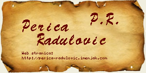 Perica Radulović vizit kartica